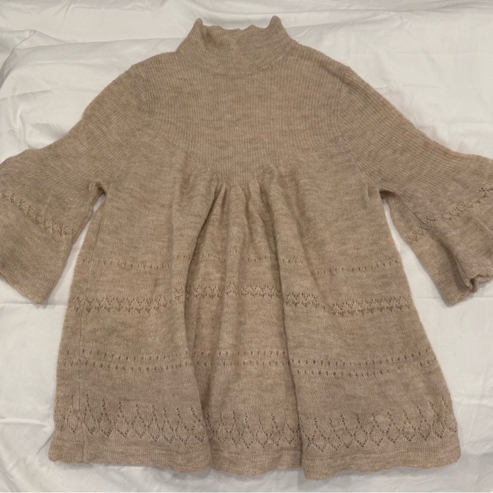 Anthropologie Taupe Mock turtleneck  Sweater